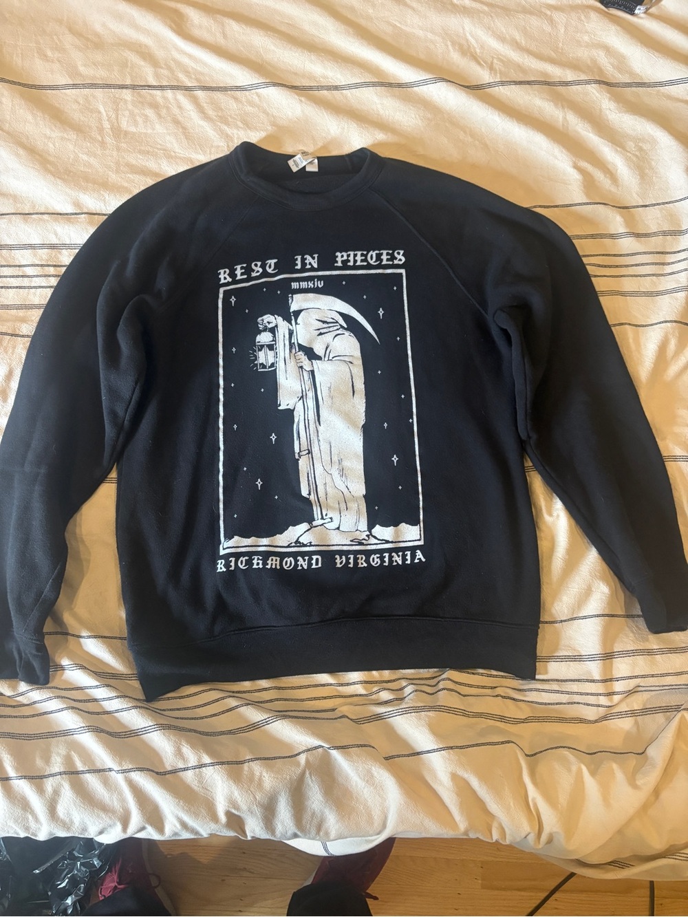 Bella Canvas Black Crewneck Sweater with White Graphic